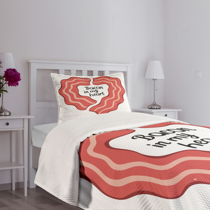 Yummy Bacon in My Heart Bedspread Set