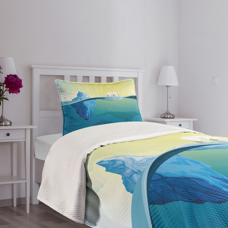 Ice Melting in Ocean Bedspread Set