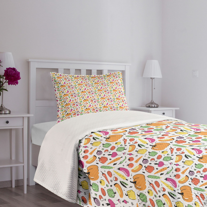 Cartoon Ingredient Bedspread Set