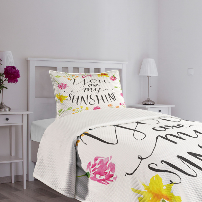 Loving My Sunshine Slogan Bedspread Set