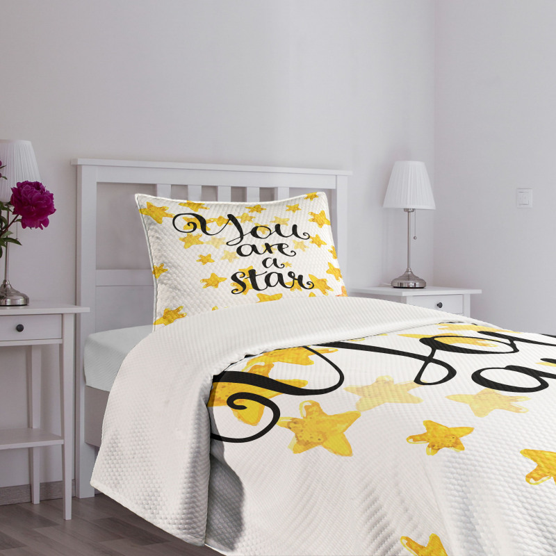 Watercolor Stars Modern Bedspread Set