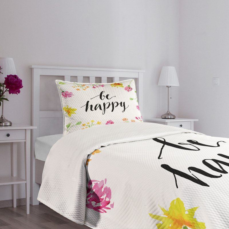 Be Happy Wildflowers Bedspread Set