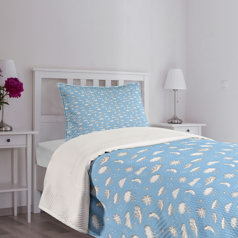 Cartoon Weather Bedspread Set