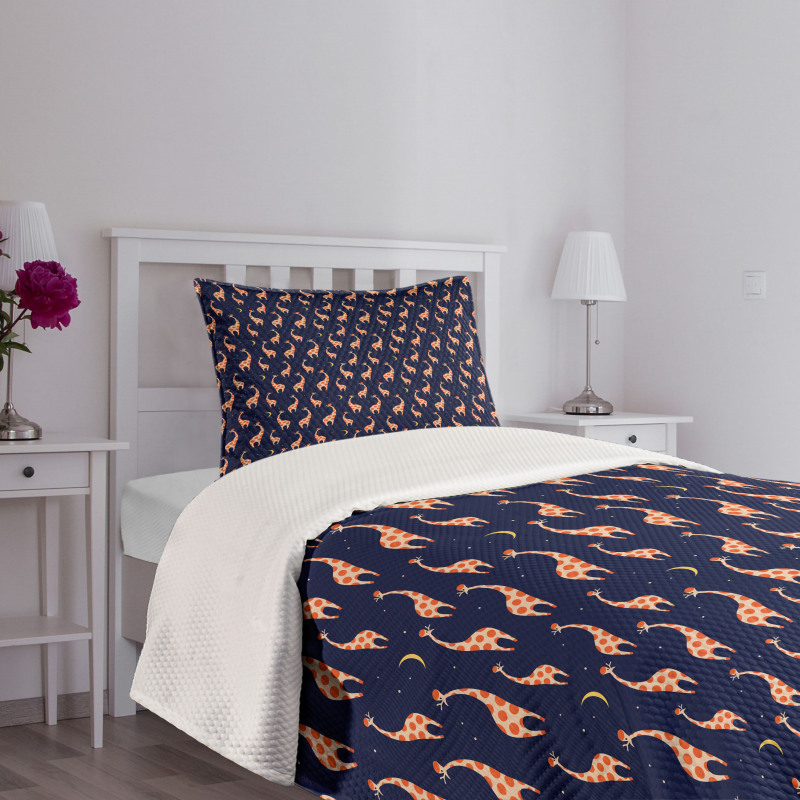 Funny Animals Night Sky Bedspread Set