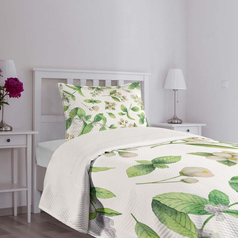 Springtime Floral Buds Bedspread Set