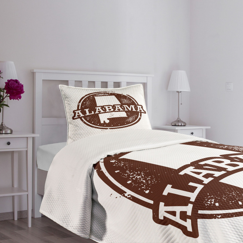 Vintage Style Map Image Bedspread Set