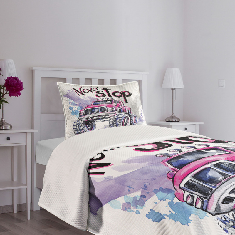 Never Stop Words Bedspread Set