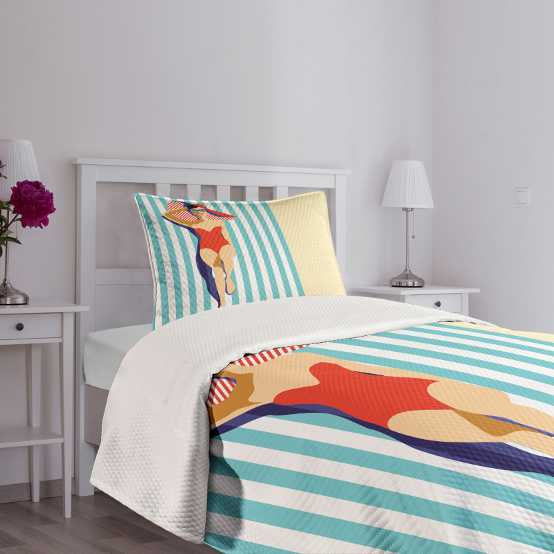 Sunbathing Beach Bedspread Set