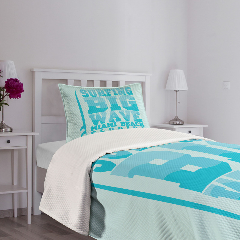 Surfing Big Wave Miami Bedspread Set