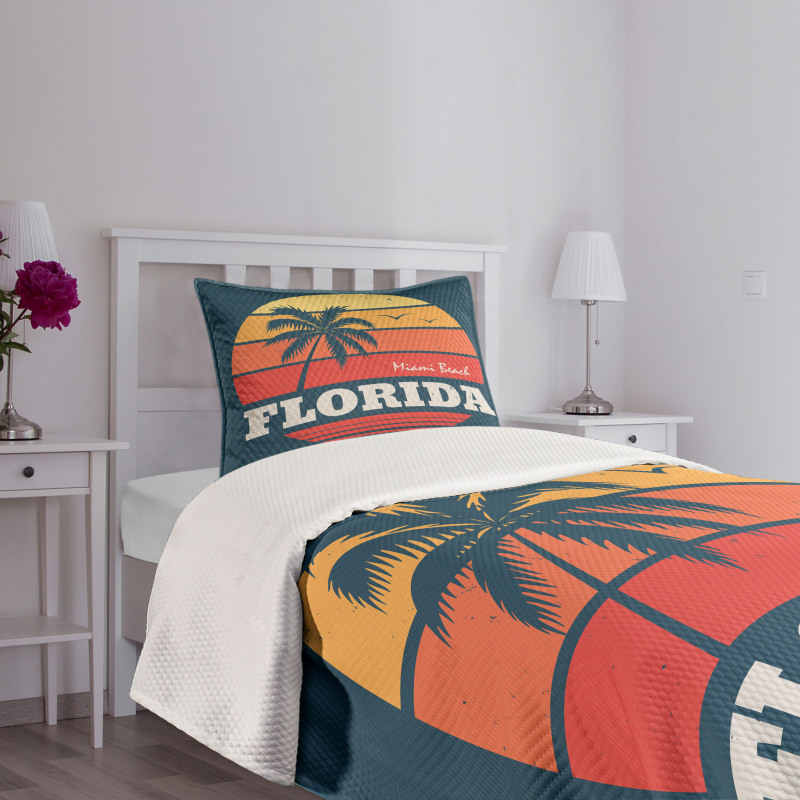 Abstract Miami Sunset Bedspread Set