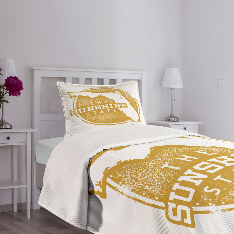 City Map Grunge Stamp Bedspread Set