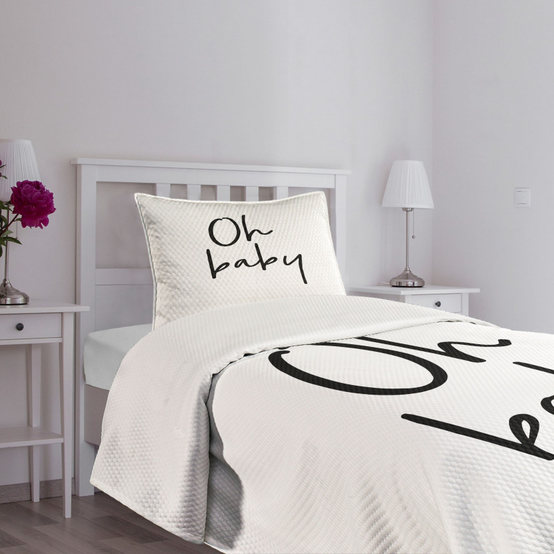 Modern Brush Message Bedspread Set