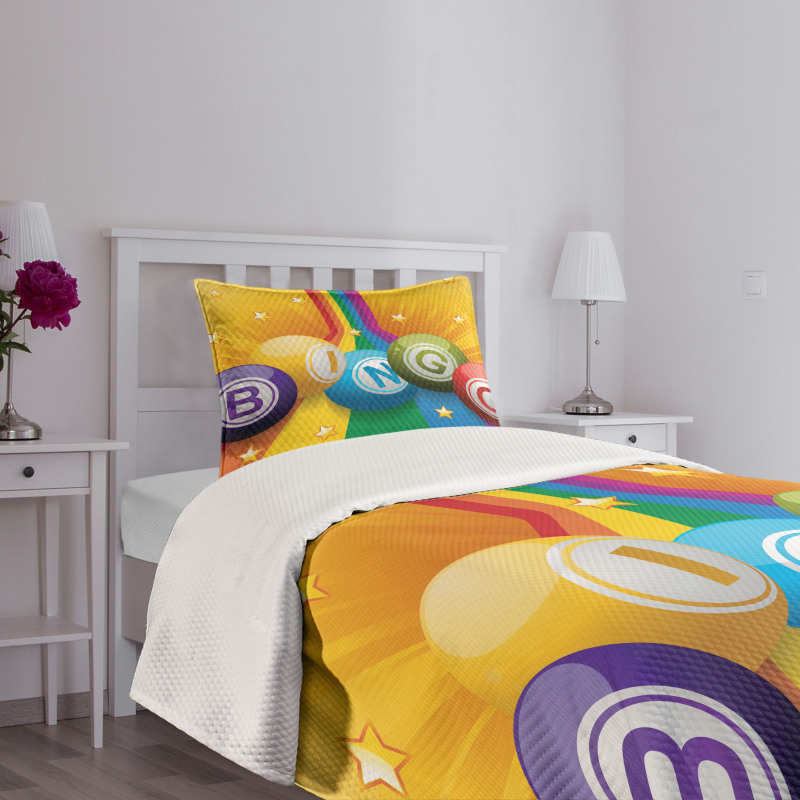 Colorful Balls Rainbow Bedspread Set