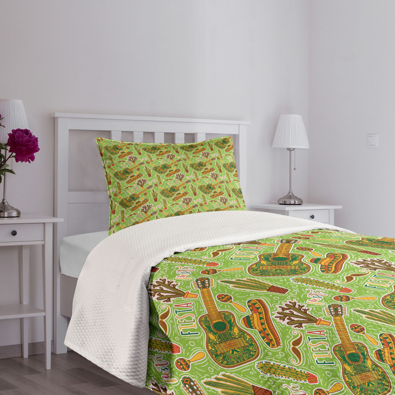 Colorful Doodle Fiesta Bedspread Set