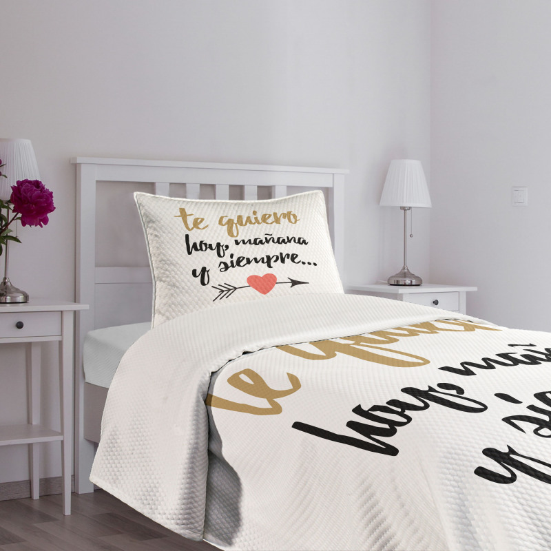 Te Quiero Love Words Bedspread Set