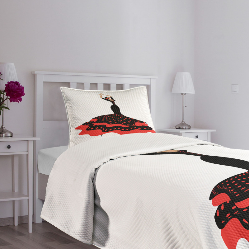 Flamenco Woman Folkloric Bedspread Set