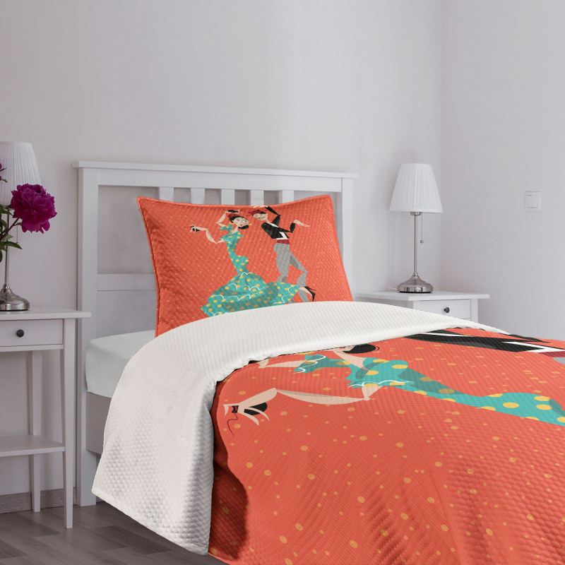 Flamenco Dancers Couple Bedspread Set