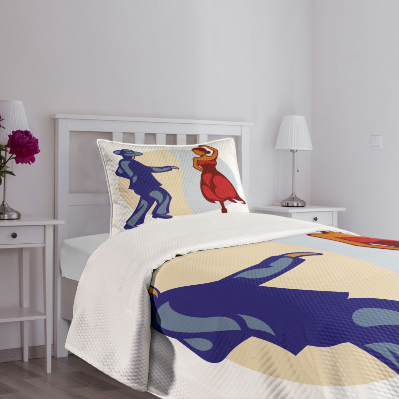 Funky Dancer Couple Bedspread Set