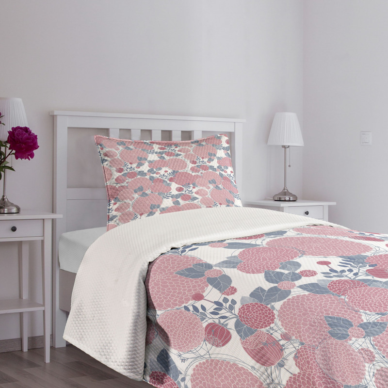 Modern Round Flowers Bedspread Set