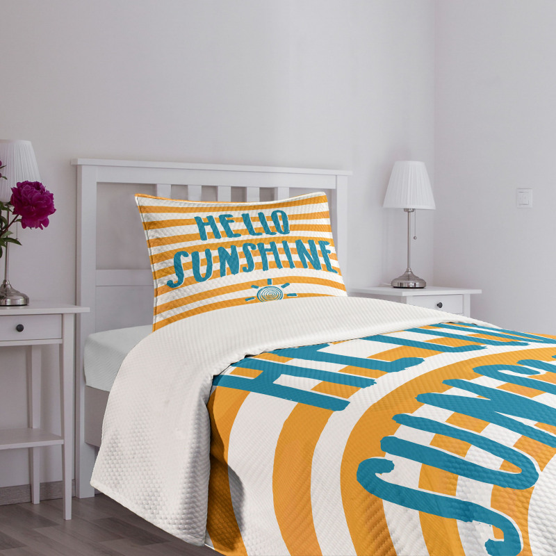 Words Stripes Bedspread Set