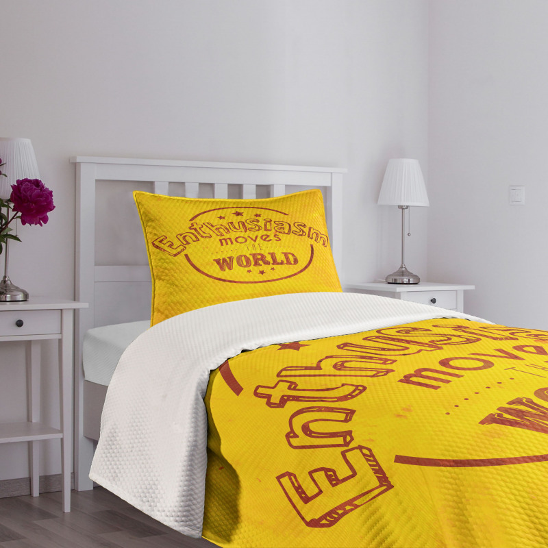 Enthusiasm Words Bedspread Set