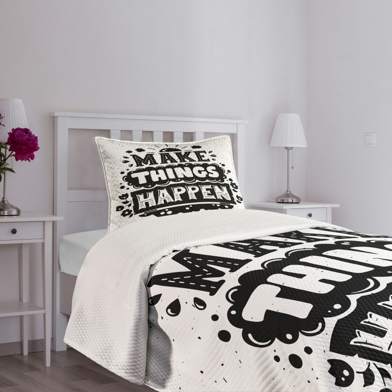 Hipster Phrase Bedspread Set