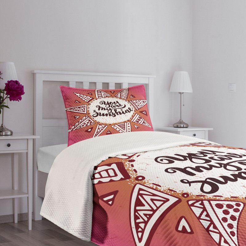 Sun Motif Bedspread Set