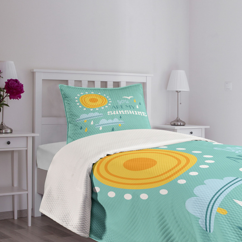 Weather Elements Slogan Bedspread Set