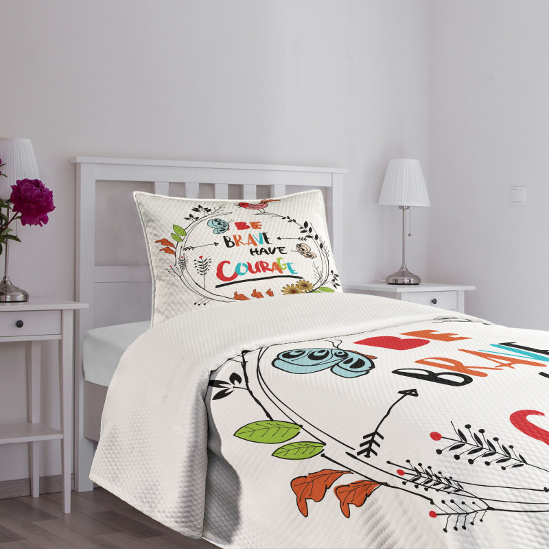 Motivational Style Lettering Bedspread Set