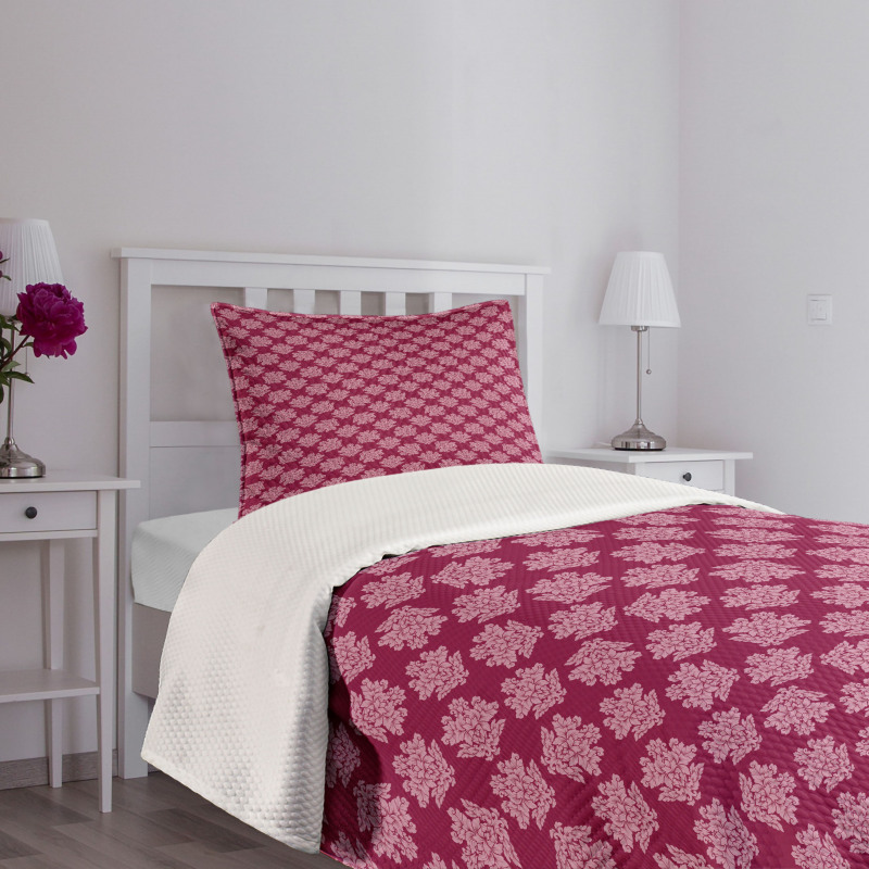 Victorian Flower Damask Bedspread Set