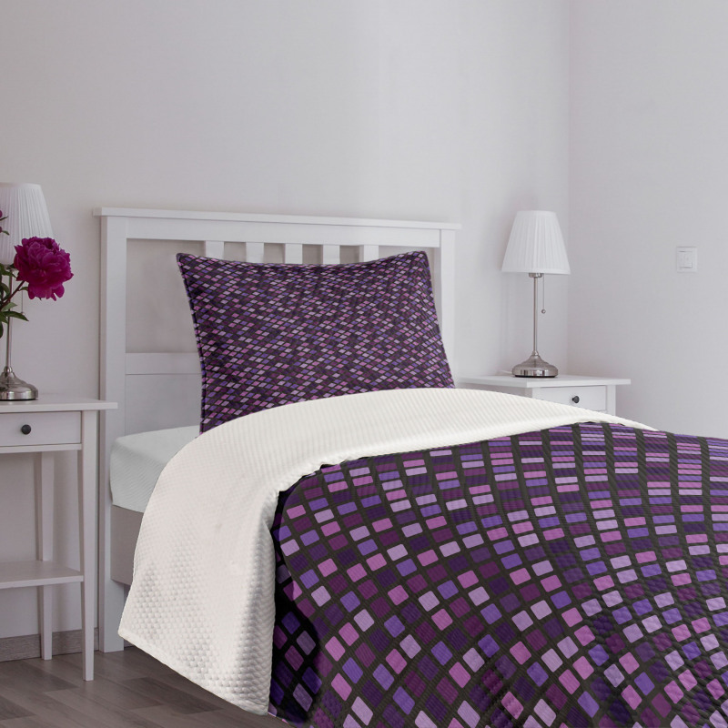 Diamond Shape Mosaic Tiles Bedspread Set