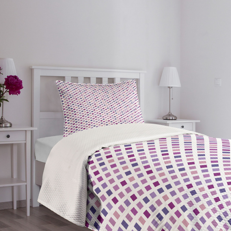 Diagonal Squares Mesh Bedspread Set