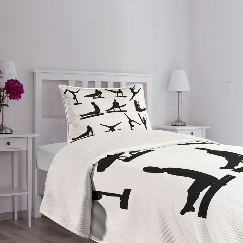 Athlete Silhouettes Bedspread Set