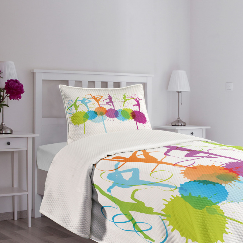 Ribbon Dance Pattern Bedspread Set