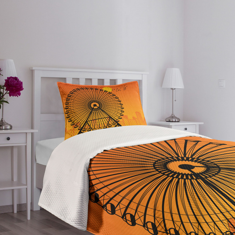 Cityscape Sunset Bedspread Set