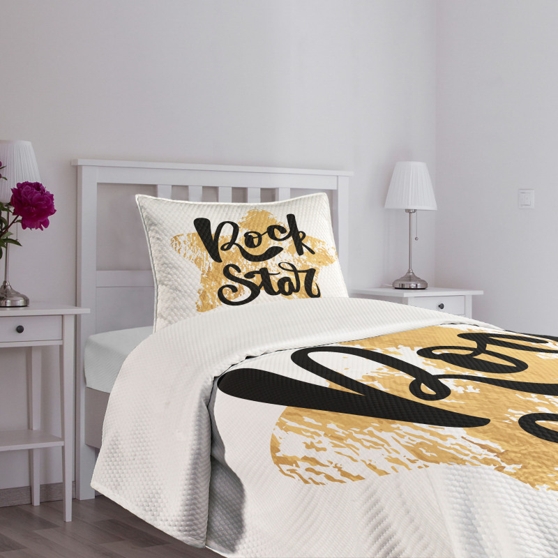 Rock Star Words Bedspread Set