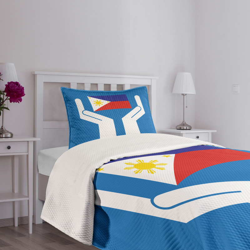 Hands Showing Flag Bedspread Set