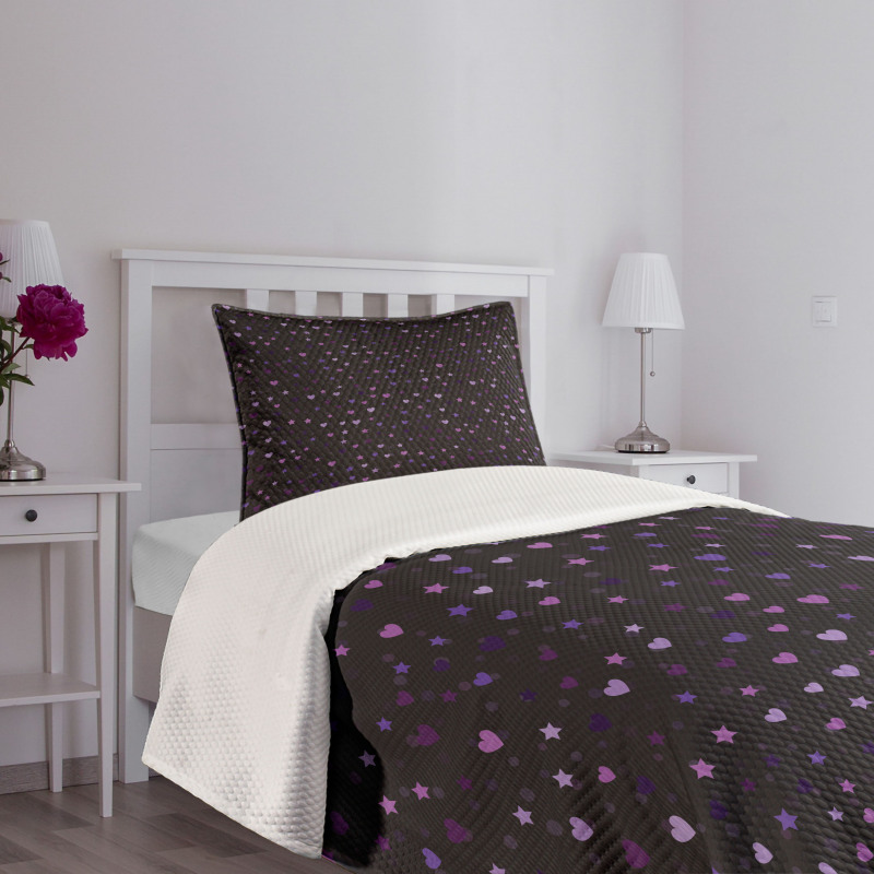 Colorful Hearts Spots Bedspread Set