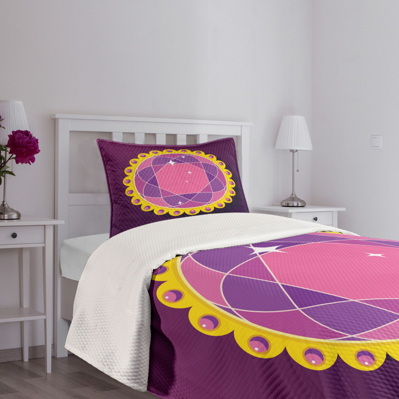 Abstract Round Gem Bedspread Set