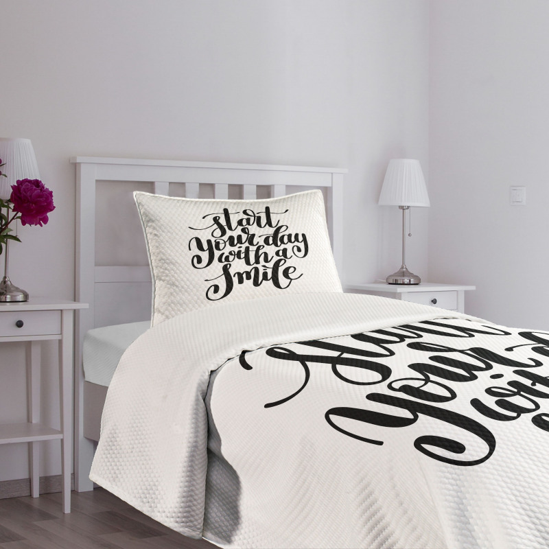 Positive Thoughts Sign Bedspread Set