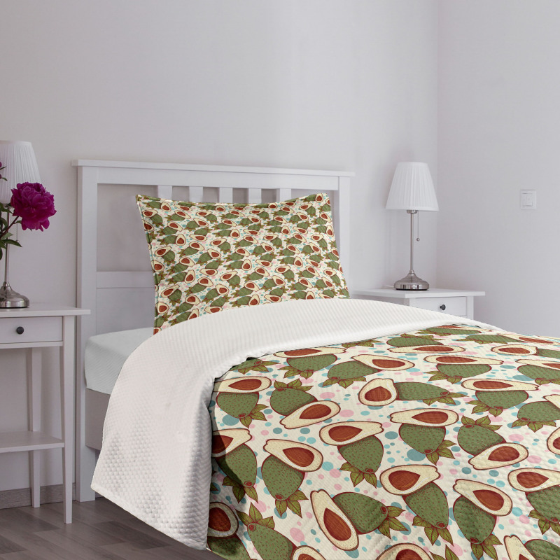 Mexican Fruit Motif Bedspread Set