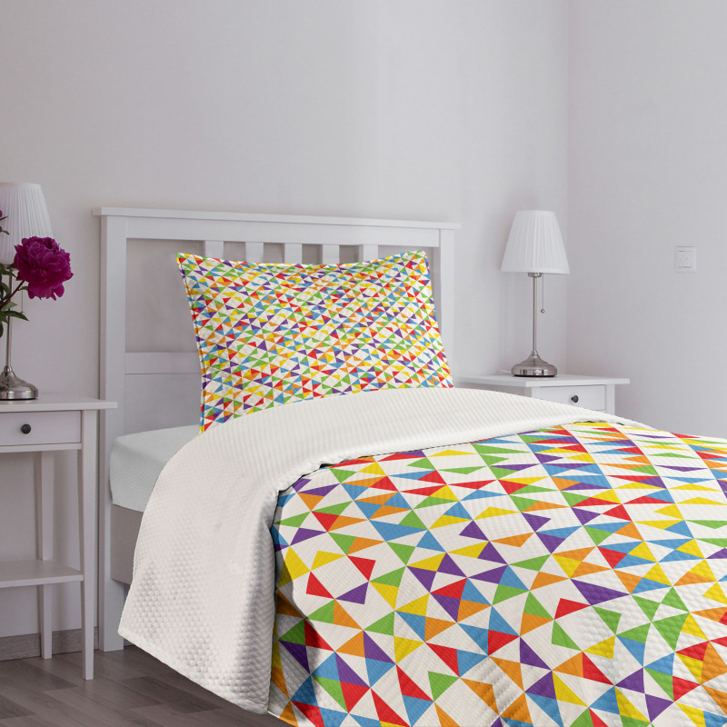 Rainbow Mosaic Tiles Bedspread Set