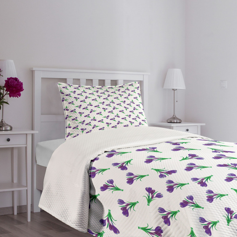 Purple Meadow Flower Posies Bedspread Set