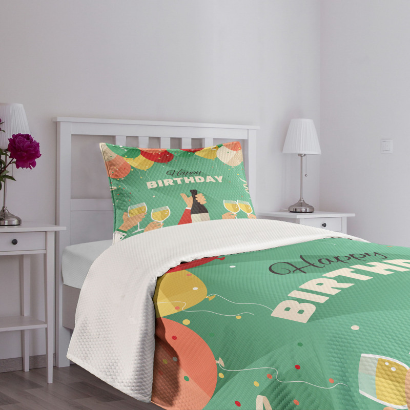 Happy Birthday Greeting Bedspread Set