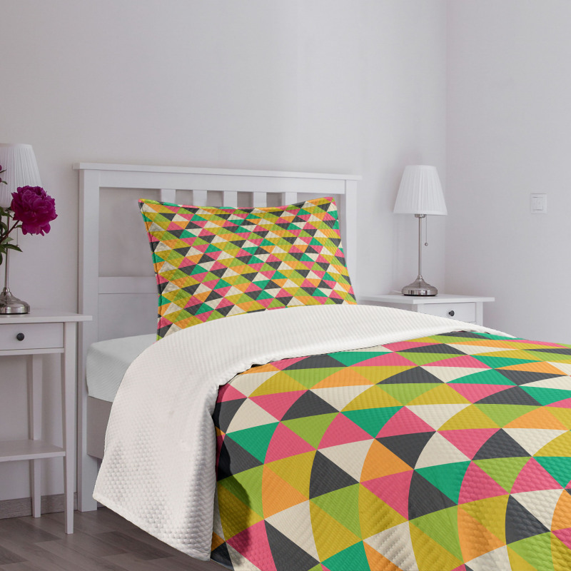 Retro Hipster Mosaic Tile Bedspread Set