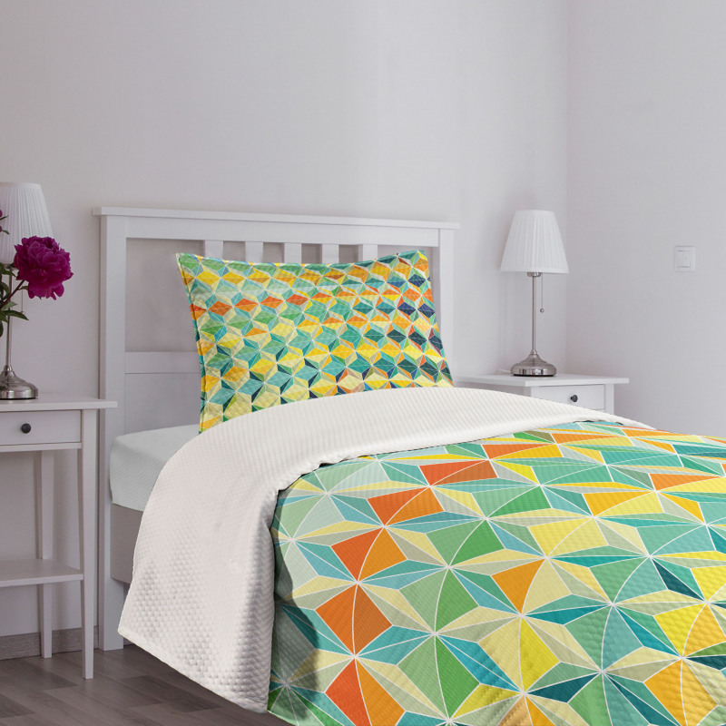 Futuristic Vibrant Design Bedspread Set