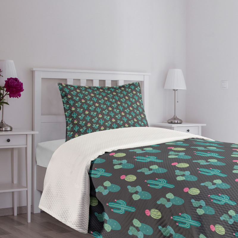 Saguaro Cactus Mexican Bedspread Set