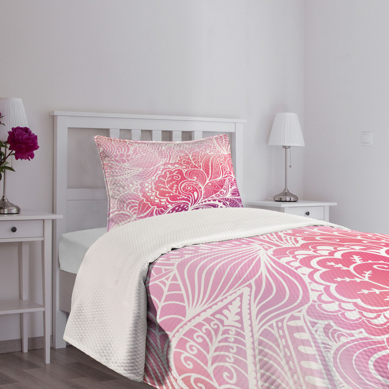 Boho Intricate Floral Design Bedspread Set