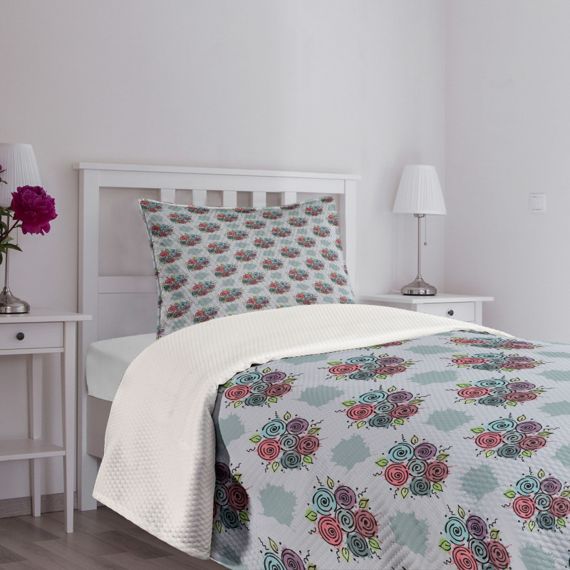 Abstract Bouquet of Flowers Bedspread Set