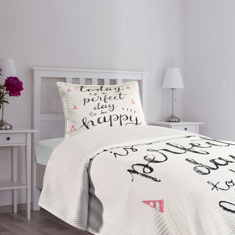 Grunge Inspirational Words Bedspread Set